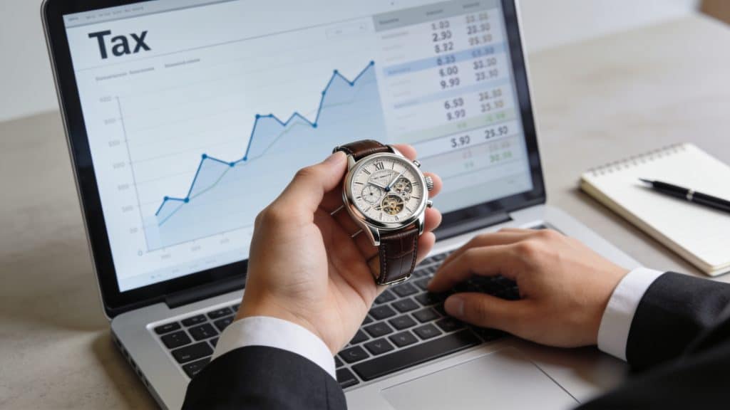 Conseiller montre graphiques impot sur ecran ordinateur