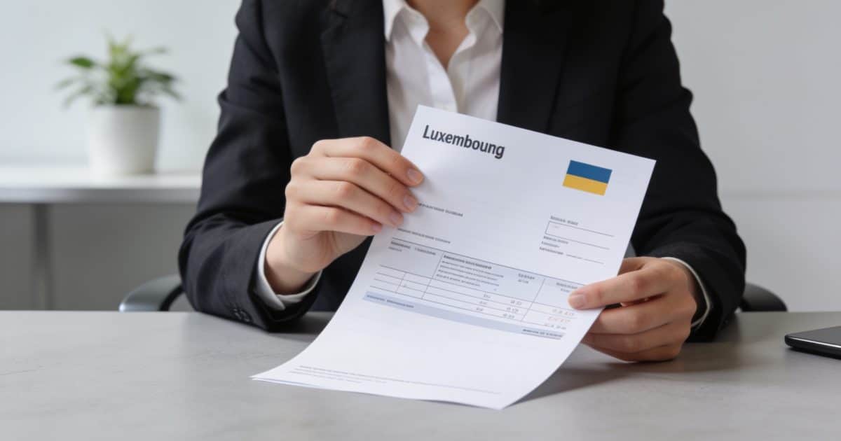 Employe de bureau verifiant fiche de paie luxembourgeoise