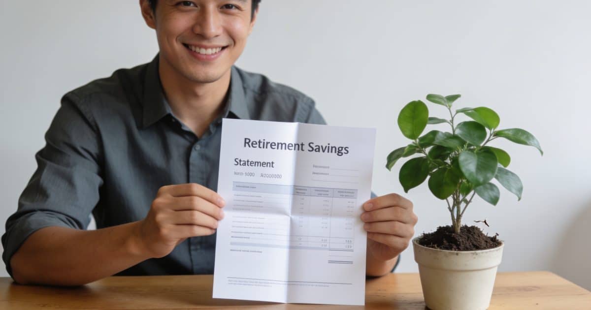 employe souriant consulte relevé d epargne retraite